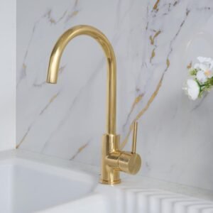 Unlacquered Brass Single Handle Bar Faucet, 1 Hole Deck Mount Vessel Faucet