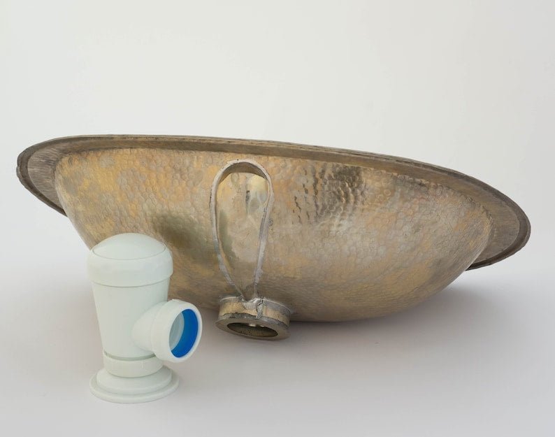 products-AgedBrassSink1.jpg Hammered Oval Brass Sink, Drop-in Brass Bathroom Sink, Antique Brass Sink, Bathroom Brass sink, Aged Brass Sink - Image 2