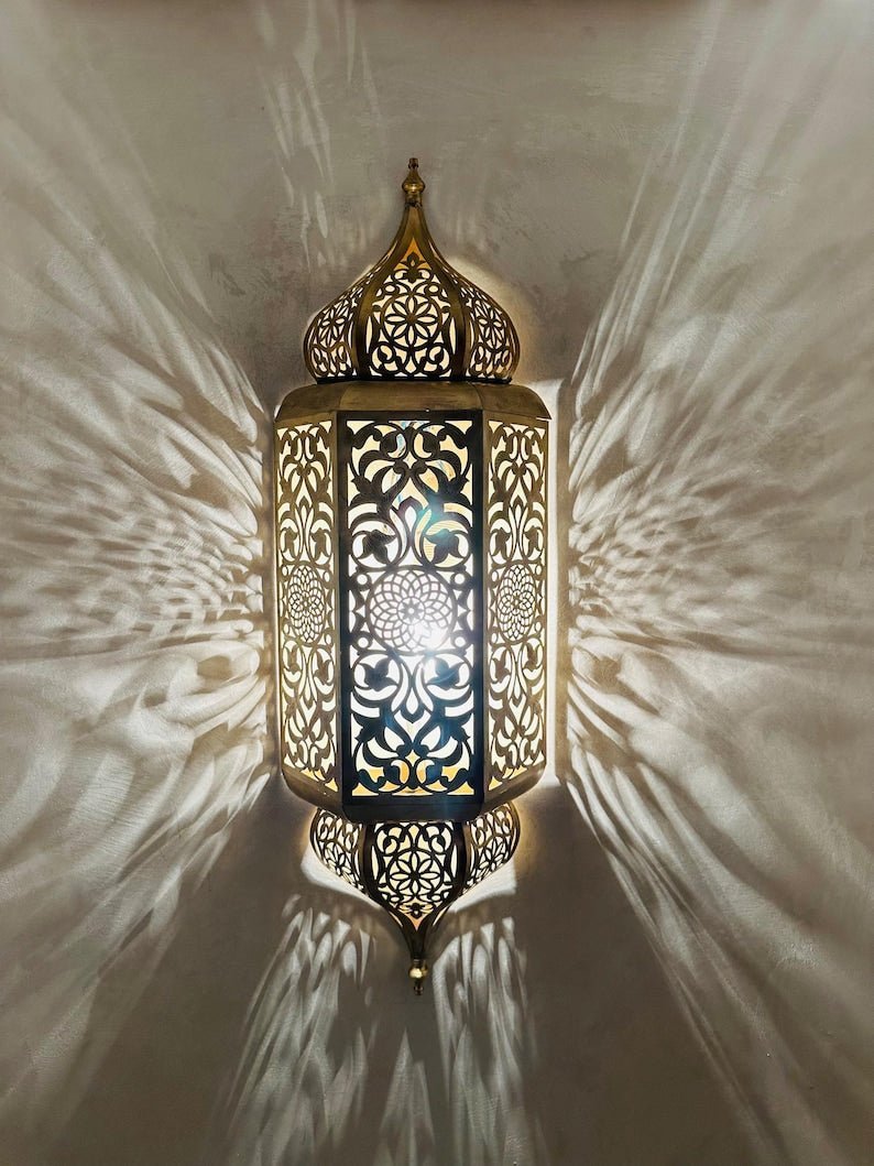 products-AmbientLight_CopperFinish5.jpg Set of 2 Handmade Moroccan Brass Wall Sconce: Ambient Light, Copper Finish - Image 6