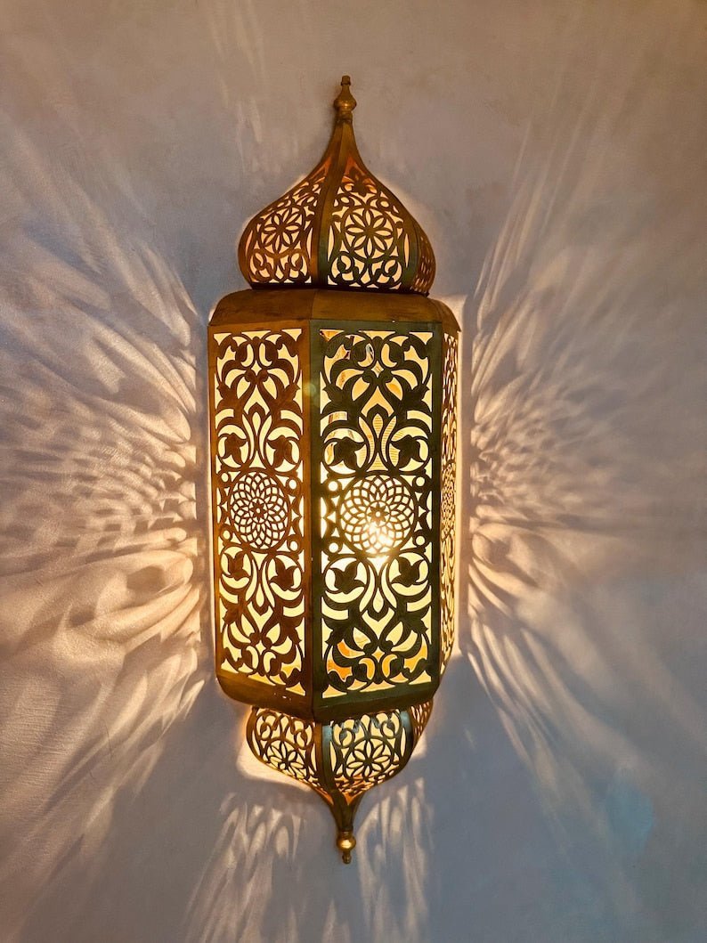 products-AmbientLight_CopperFinish8.jpg Set of 2 Handmade Moroccan Brass Wall Sconce: Ambient Light, Copper Finish - Image 7