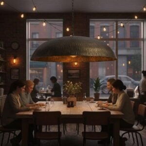 Hammered Antique Brass Dome Light Fixture , Moroccan Oxide Light , Handcrafted Moroccan Brass Dome Light , Hammered Antique Ceiling Lamp