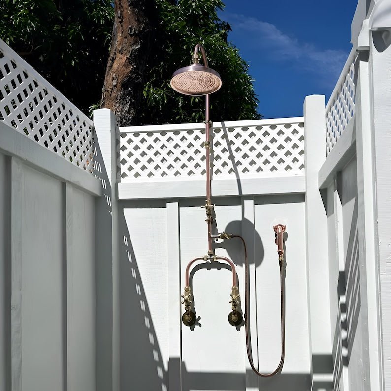products-AntiqueStyle4.jpg Handcrafted Unlacquered Copper Shower System: Antique Style