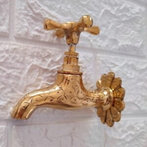 Handmade Engraved Brass Faucet: Moroccan Kitchen, Bath & Garden Spigot