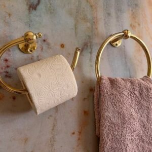 Set of Brass towel holder,Brass Roll Holder For Bathroom,Handmade Brass Toilet Paper Holder,Toilet Roll Holder,towel hanging ring,Bathroom Holders