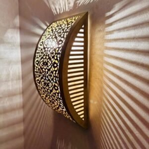 Handmade Moroccan Brass Wall Sconce: Bedroom Lighting