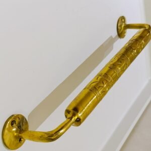 Engraved Brass Towel Rack: Handmade Moroccan Boho Bathroom Decor