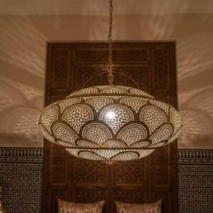 Handmade Moroccan Brass Pendant Light: Boho Home Decor