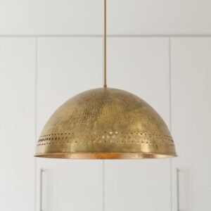 Handmade Moroccan Brass Dome Pendant Light: Boho Rustic Ceiling Light – Duty Free