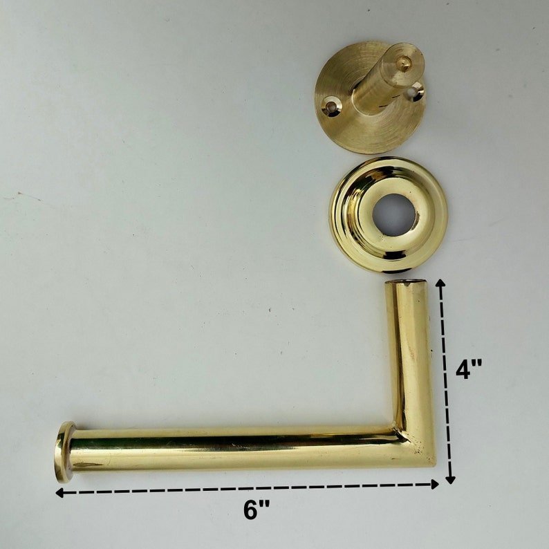 products-BrassToiletPaperHolder2.jpg Unlacquered Brass Toilet Paper Holder For Bathroom, Solid Brass Wall Mount Toilet Roll Holder - Image 4