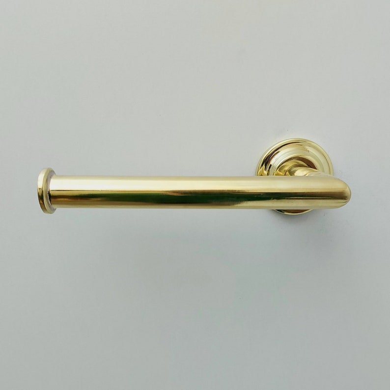 products-BrassToiletPaperHolder5.jpg Unlacquered Brass Toilet Paper Holder For Bathroom, Solid Brass Wall Mount Toilet Roll Holder - Image 3