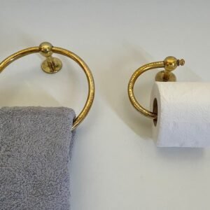 Handmade Brass Toilet Paper Holder, Brass towel holder,Brass Roll Holder For Bathroom,Toilet Roll Holder,towel hanging ring,Bathroom Holders
