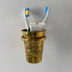 Brass Toothbrush Holder Cup Wall Mount Brass Makeup Brushes Razors Holder for Bathroom Cup Organizer
