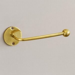 Unlacquered Brass Toilet Roll Holder: Solid Brass, Wall Mounted