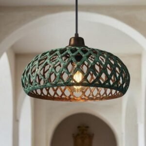 Handmade Copper Dome Pendant Light: Rustic Farmhouse Chandelier