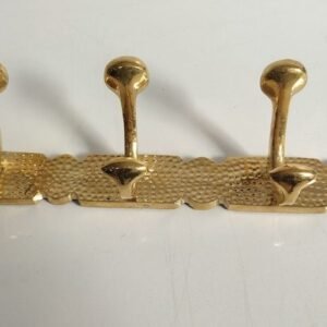 Unlacquered Brass Hammered Coat Rack, Handmade Wall Coat Hooks