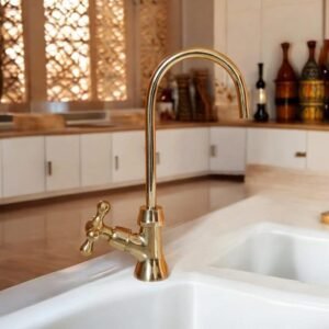 Handmade Unlacquered Brass Cold Water Faucet: Solid Brass Dispenser