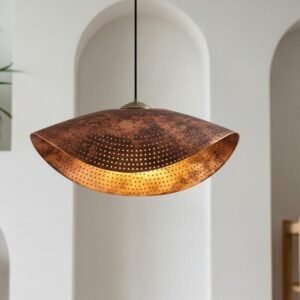 Oxidized Copper Dome Pendant Lamp, Ceiling Dome Lamp, Hanging Light, Rustic decor, Copper Industrial light, Kitchen Island Light