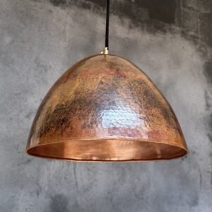 Hammered Copper Pendant Light: Vintage Farmhouse Kitchen Lighting
