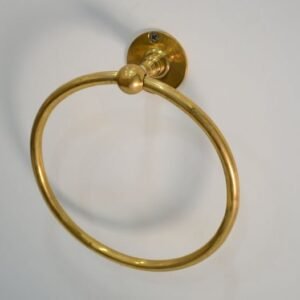 6" Unlacquered Brass Towel Holder Ring, Handcrafted Towel Ring For Bathroom And Kitchen, DDP shipping