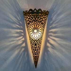 Handmade Moroccan Brass Wall Sconce: Home Decor Lighting