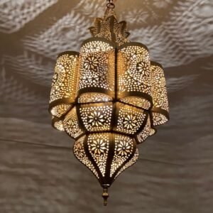 Handmade Moroccan Brass Pendant Light - Decorative Ceiling Lamp