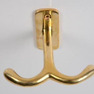 Unlacquered Brass Ceiling Double Hook, DDP shipping