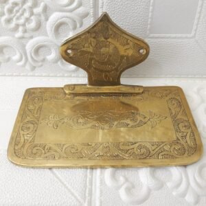 Handmade Embossed Brass Wall Mounted Brass Maroccan Shelf - Engraved Solid Brass Wall Bathroom and kitchen Shelf - Moroccan Floating Shelf
