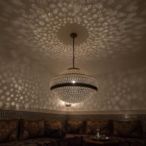 Handmade Moroccan Brass Pendant Light: Exotic Home Decor