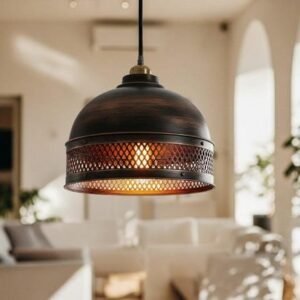 Hand Hammered Copper Pendant Light: Moroccan Farmhouse Lighting