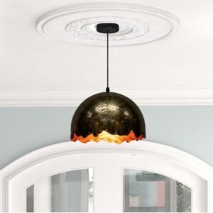 Oxidized Copper Dome Hanging Light ,Industrial Modern Copper lamp Patina,Dome Copper Pendant Lamp, Ceiling Dome Lamp,Farmhouse Pendant Light