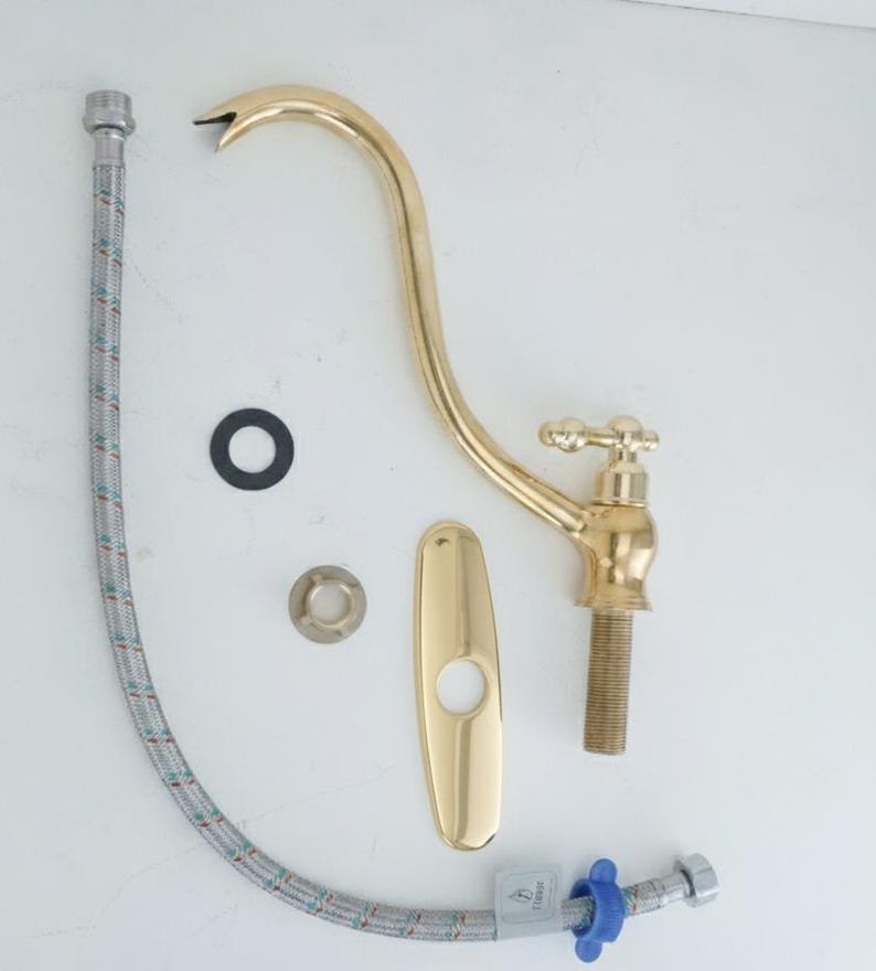 S-Shape Brass Faucet, Elegant Curved Design, Cold Water or Filtered Water Tap - Image 8