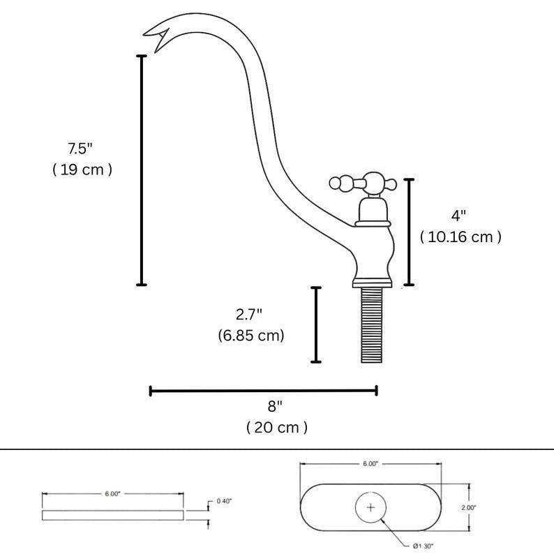 S-Shape Brass Faucet, Elegant Curved Design, Cold Water or Filtered Water Tap - Image 7