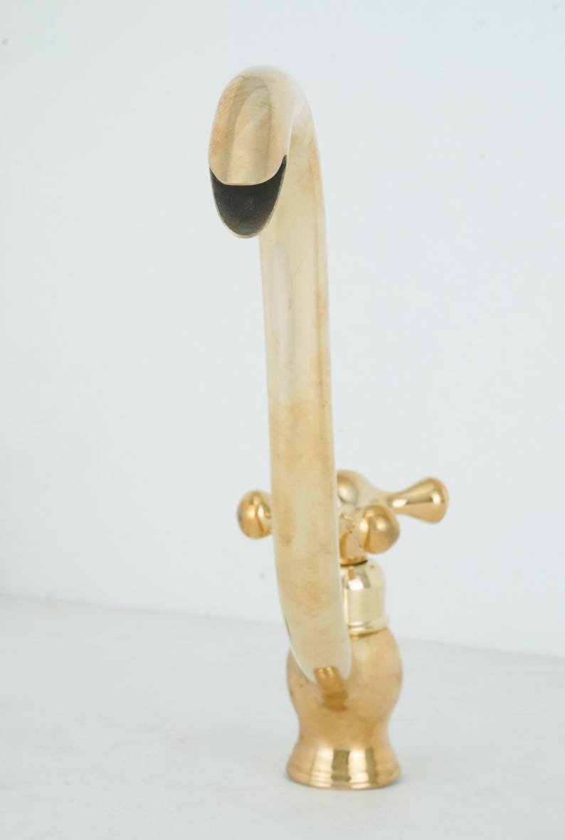 S-Shape Brass Faucet, Elegant Curved Design, Cold Water or Filtered Water Tap - Image 2