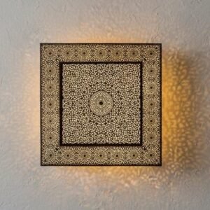 Handmade Moroccan Brass Wall Sconce, Geometric Light Fixture