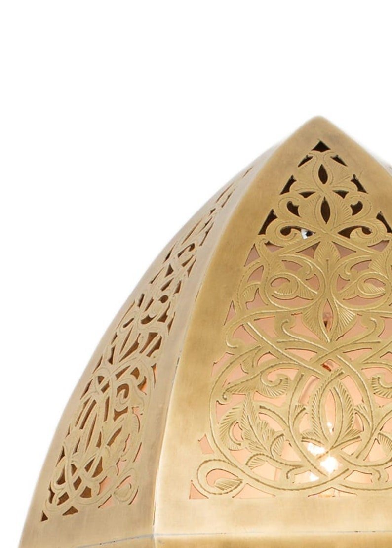 products-GeometricSconceDecor1_11cf664e-ae89-42bd-9335-887efb761db5.jpg Moroccan Brass Wall Sconce Diamond Shape, Intricate Cutout Brass Light, Artisan Wall Lamp, Unique Brass Fixture, Geometric Sconce Decor - Image 5