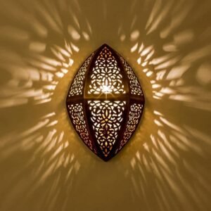 Moroccan Brass Wall Sconce Diamond Shape, Intricate Cutout Brass Light, Artisan Wall Lamp, Unique Brass Fixture, Geometric Sconce Decor