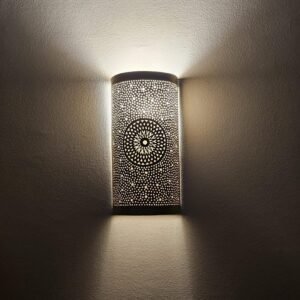 Moroccan Brass Wall Sconce: Handcrafted Lamp, Global Design