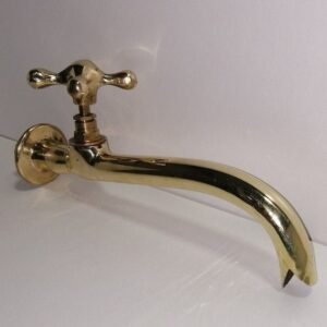 Antique Moroccan Brass Water Faucet: Golden Bath Decor