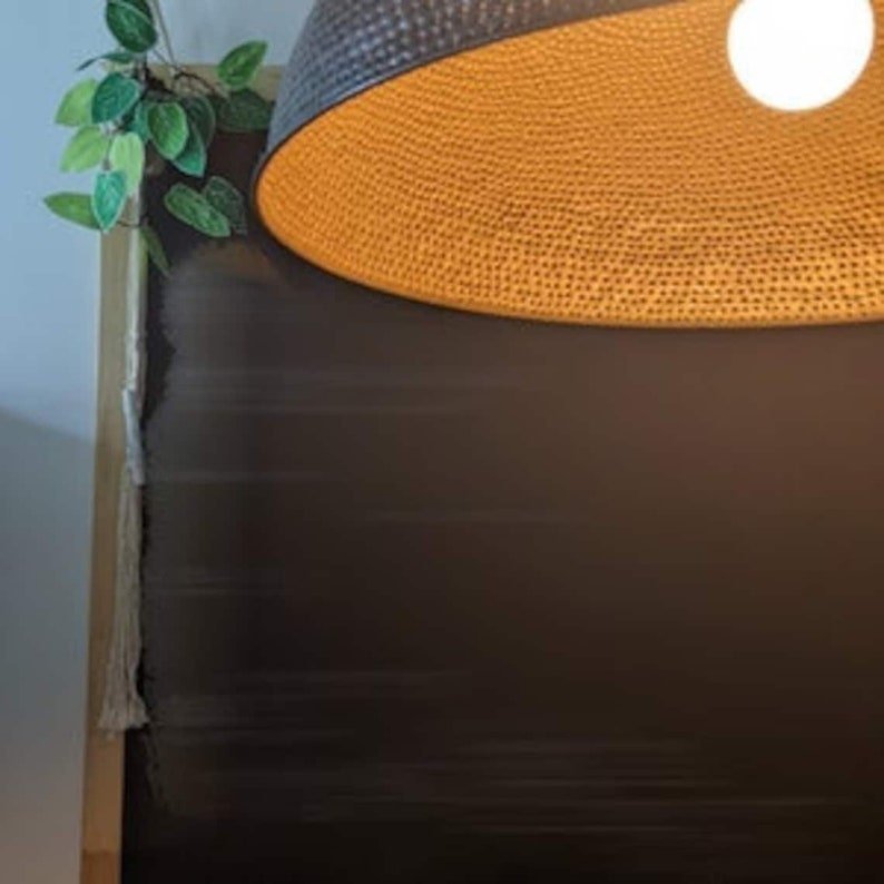 products-Goldinside5.jpg Set of 2, Dome Pendant Light,Handmade brass Pendant Lamps,Semi-Circle Black Metal Pendant,Moroccan Ceiling Light. Black outside Gold inside - Image 6