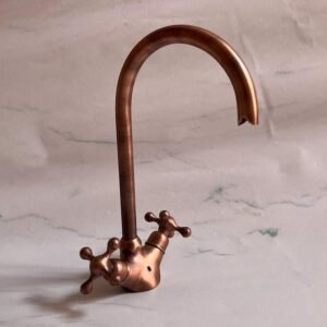 Copper Bathroom Faucet , Copper Gooseneck Faucet For Sink