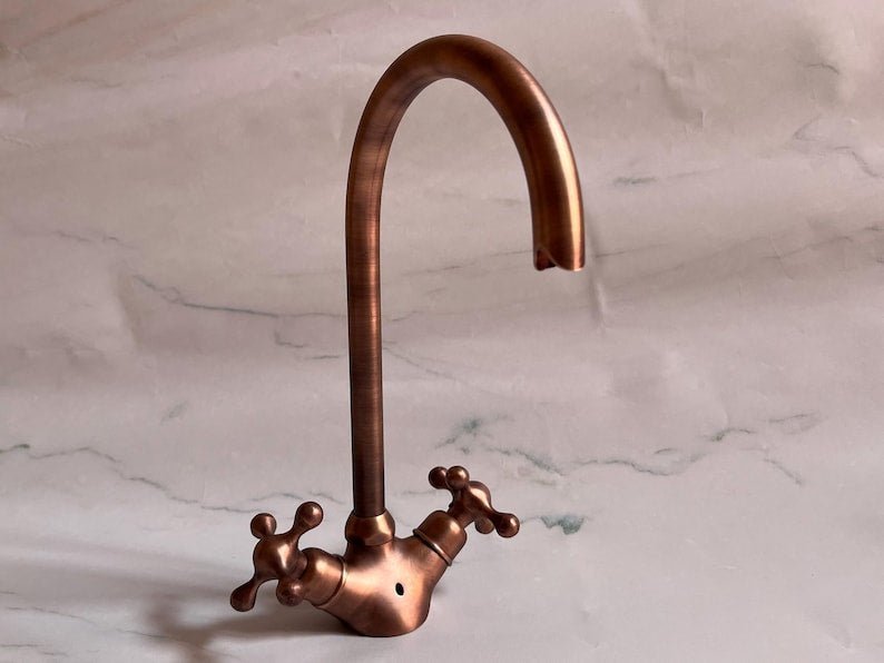 products-GooseneckFaucetForSink44.jpg Copper Bathroom Faucet , Copper Gooseneck Faucet For Sink - Image 4