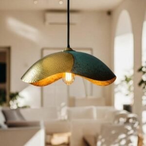 Handmade Moroccan Copper Pendant Light: Perforated Dome Lamp