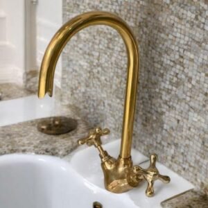 Handcrafted Moroccan Brass Faucet: Handmade Bathroom Decor
