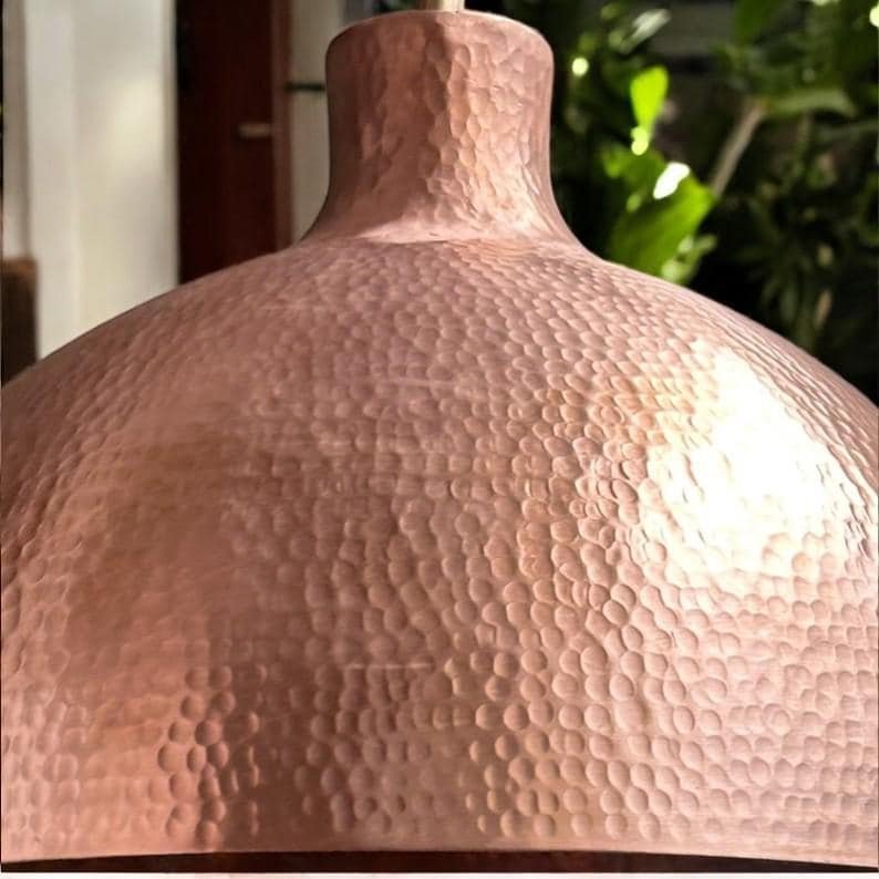 products-HandmadeHammered1.jpg Handmade Hammered Copper Dome Pendant Light: Farmhouse Kitchen Lighting - Image 8