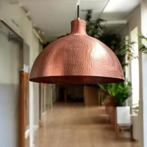 Handmade Hammered Copper Dome Pendant Light: Farmhouse Kitchen Lighting
