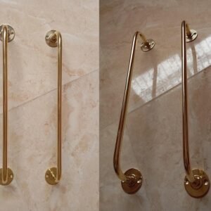 Unlacquered Brass Towel Bar, Handmade Towel Rod, Bathroom Towel Hanger, Vintage Towel Holder