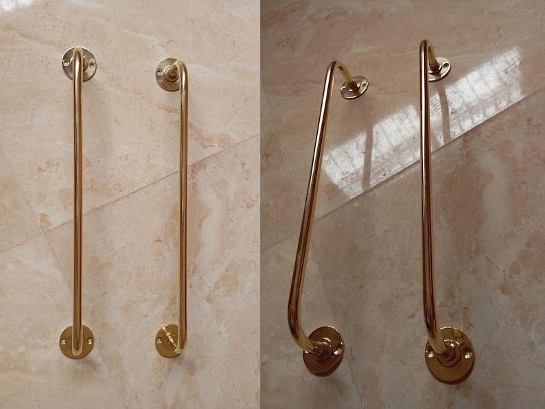 products-HandmadeTowelRod2.jpg Unlacquered Brass Towel Bar, Handmade Towel Rod, Bathroom Towel Hanger, Vintage Towel Holder