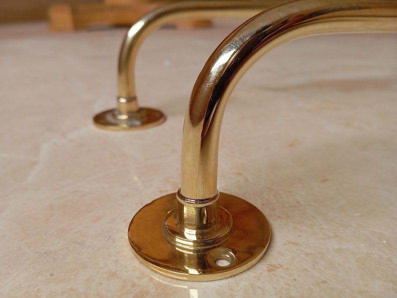 products-HandmadeTowelRod3.jpg Unlacquered Brass Towel Bar, Handmade Towel Rod, Bathroom Towel Hanger, Vintage Towel Holder - Image 4