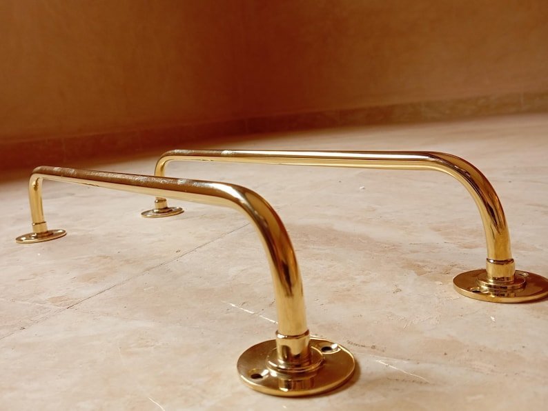 products-HandmadeTowelRod5.jpg Unlacquered Brass Towel Bar, Handmade Towel Rod, Bathroom Towel Hanger, Vintage Towel Holder - Image 5