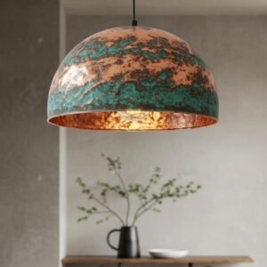 Rustic Chandelier, Copper Farmhouse light fixture, Ceiling Dome Lamp, Dome Lampshades, Industrial light, Kitchen Isalnd,Hanging Pendant Lamp